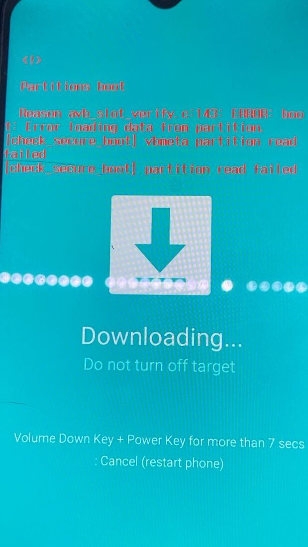 vbmeta partition read failed